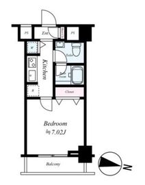 スカイコートパレス大島 7階 間取り図