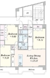 TIMELESS麻布十番 701 間取り図