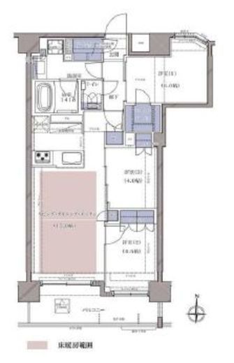 ディームス横濱青木町 503 間取り図
