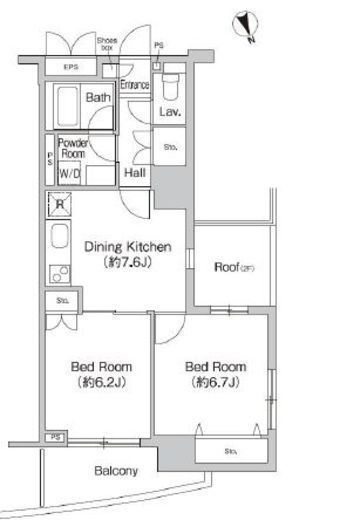 プライムアーバン町屋サウスコート 708 間取り図