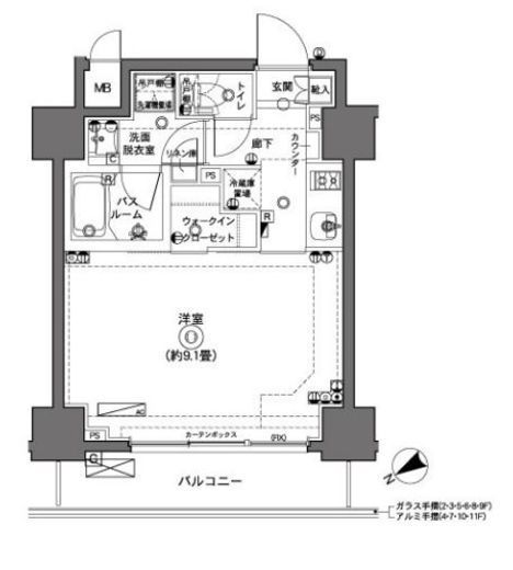 ZOOM横浜 11階 間取り図