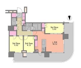 HARUMI FLAG PARK VILLAGE T棟 (晴海フラッグ パークヴィレッジ T棟) 3階 間取り図