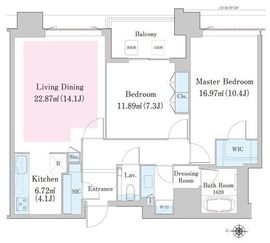中野ステーションレジデンス 2203 間取り図
