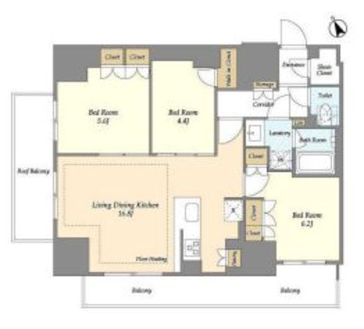 オアーゼ日暮里レジデンス 1208 間取り図