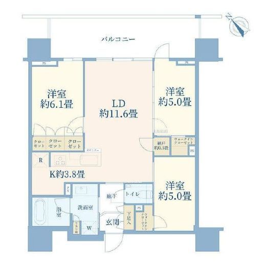 プラウドタワー相模大野クロス 11階 間取り図