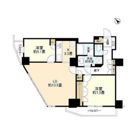 ソフィアタワー勝どき 7階 間取り図