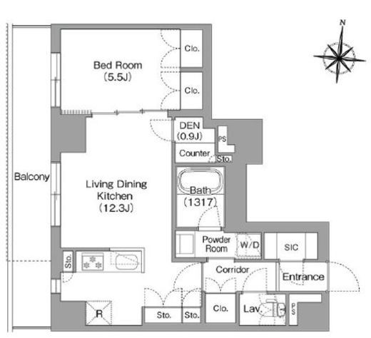 プラネソシエプラス旗の台 502 間取り図