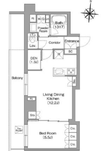 プラネソシエプラス旗の台 503 間取り図