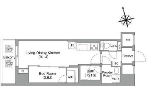 コンフォリア・リヴ南砂町EAST 901 間取り図