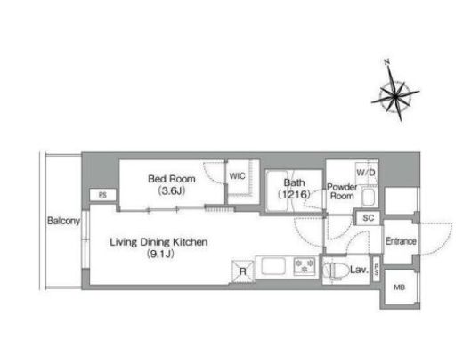 コンフォリア・リヴ南砂町EAST 1102 間取り図