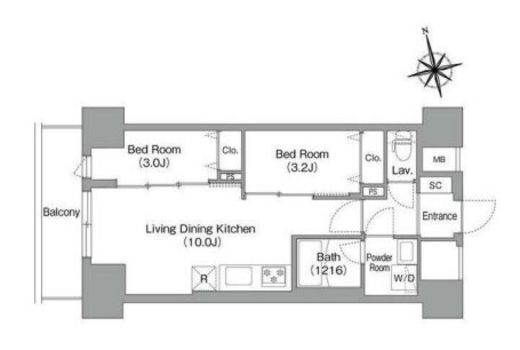 コンフォリア・リヴ南砂町EAST 905 間取り図