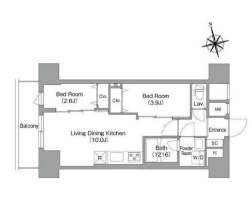 コンフォリア・リヴ南砂町EAST 308 間取り図