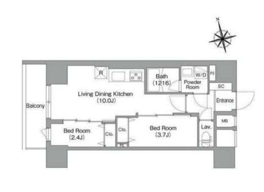 コンフォリア・リヴ南砂町EAST 311 間取り図