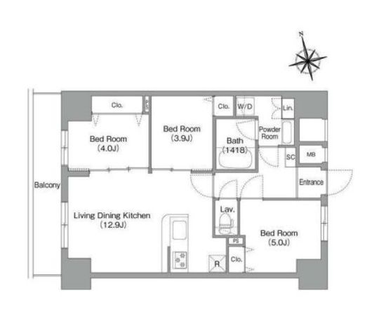 コンフォリア・リヴ南砂町EAST 710 間取り図