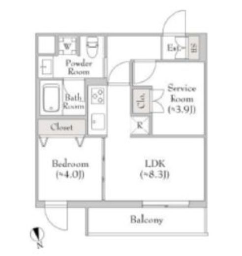 テラブリック南大井 301 間取り図