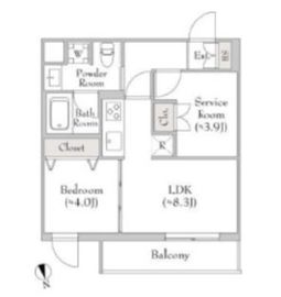 テラブリック南大井 301 間取り図