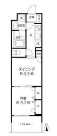 デュオステージ白金高輪 206 間取り図