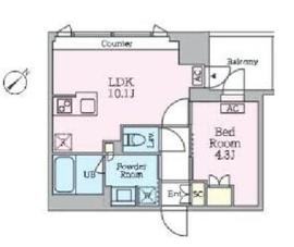 クレストコート旗の台 305 間取り図