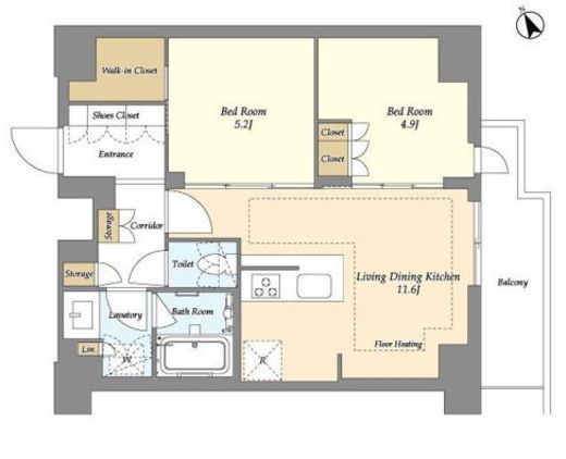 オアーゼ日暮里レジデンス 1302 間取り図