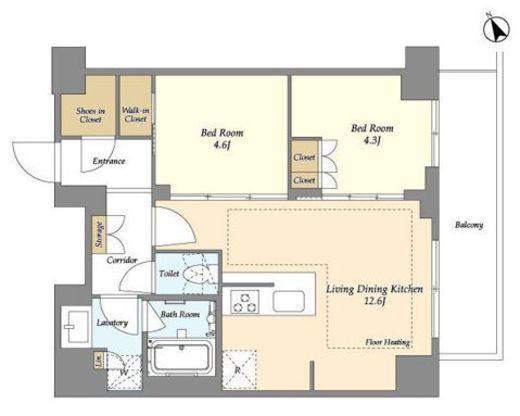オアーゼ日暮里レジデンス 1303 間取り図