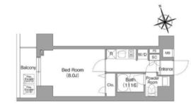 コンフォリア・リヴ八丁堀 1001 間取り図