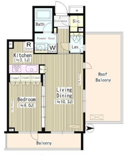 ラグゼガーデン松原 302 間取り図