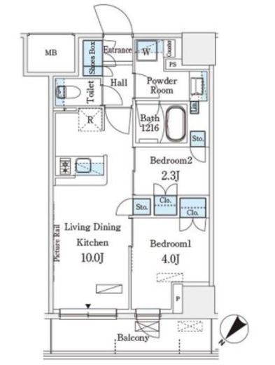 パークアクシス横浜伊勢佐木町通り 502 間取り図