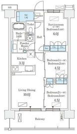 スカイグランデ津田沼 908 間取り図