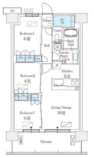 スカイグランデ津田沼 910 間取り図
