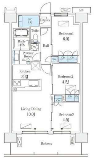 スカイグランデ津田沼 911 間取り図