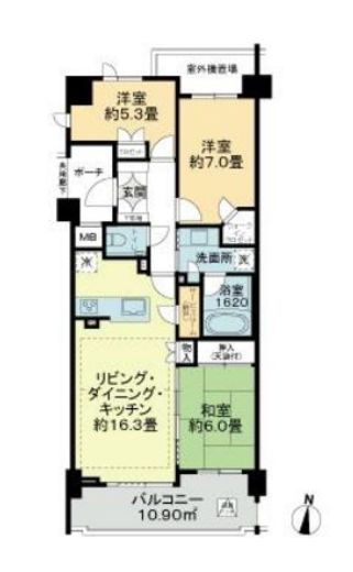 プラウド横濱ヒルトップ 5階 間取り図