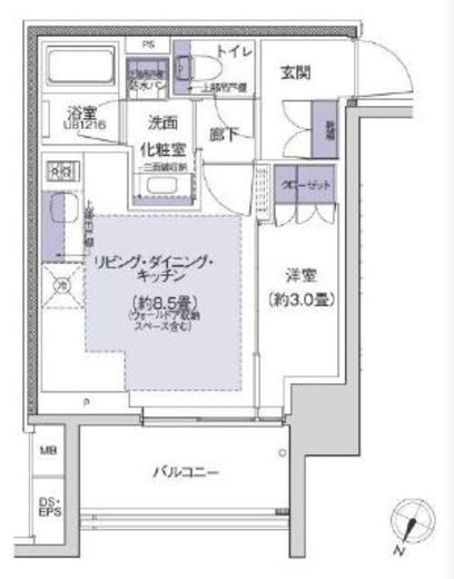プラウド横浜阪東橋 10階 間取り図