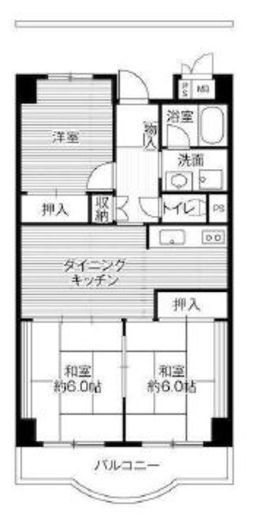 ビレッジハウス芝浦タワー 1-507 間取り図