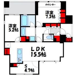 グランドメゾン白金高輪パークフロント 5階 間取り図