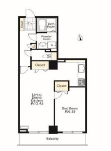シーリアお台場 1-203 間取り図