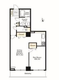 シーリアお台場 1-203 間取り図
