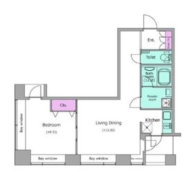 レジディアタワー麻布十番 1204 間取り図