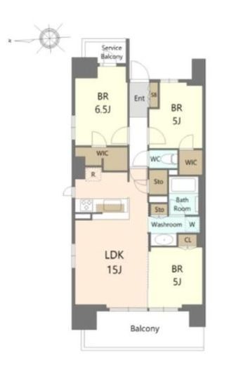 シティテラス川崎鈴木町グランドシーズンズ 15階 間取り図