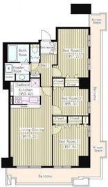 トルナーレ日本橋浜町 44階 間取り図