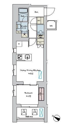 ブリリアイスト洗足池の杜 305 間取り図