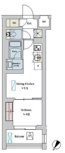 ブリリアイスト洗足池の杜 208 間取り図
