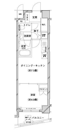 コンフォリア目黒八雲 502 間取り図