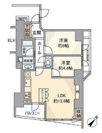 サンウッド中目黒フラッツ 6階 間取り図