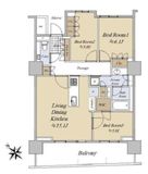 HARUMI FLAG SUN VILLAGE (晴海フラッグ サンヴィレッジ) 2階 間取り図