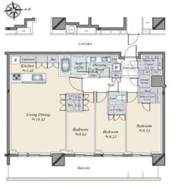 HARUMI FLAG SUN VILLAGE T棟 (晴海フラッグ サンヴィレッジ T棟) 48階 間取り図