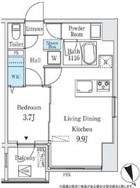 コージーコート谷中 304 間取り図