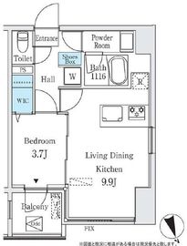 コージーコート谷中 404 間取り図