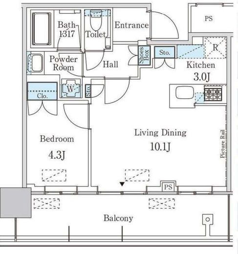 JP noie 蔵前 (ジェーピーノイエ蔵前) 2206 間取り図