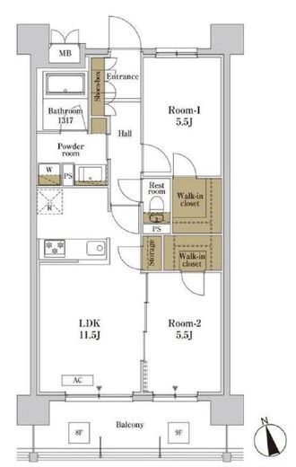 RJRプレシア川口 202 間取り図