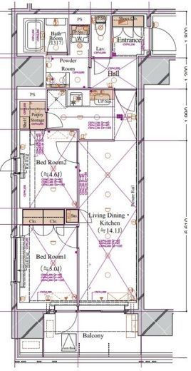 ブランシエスタ浅草蔵前 804 間取り図